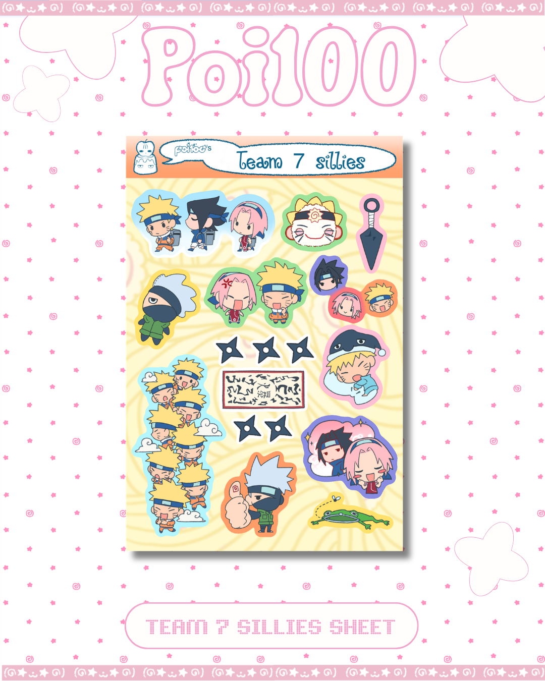 Team 7 Sillies Sticker Sheet