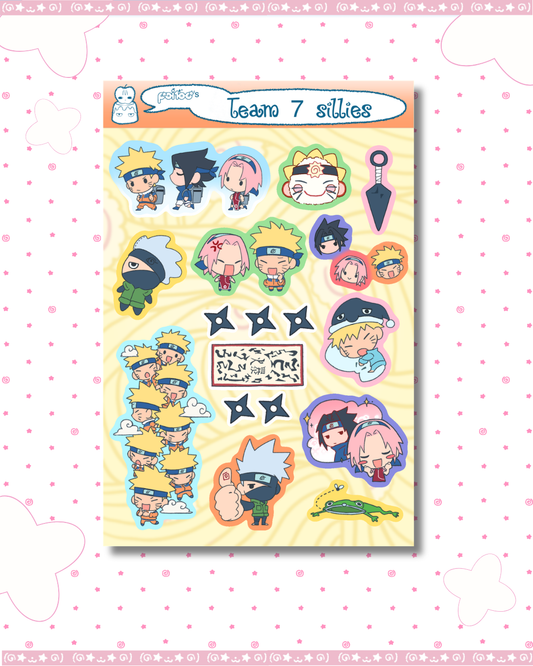 Team 7 Sillies Sticker Sheet