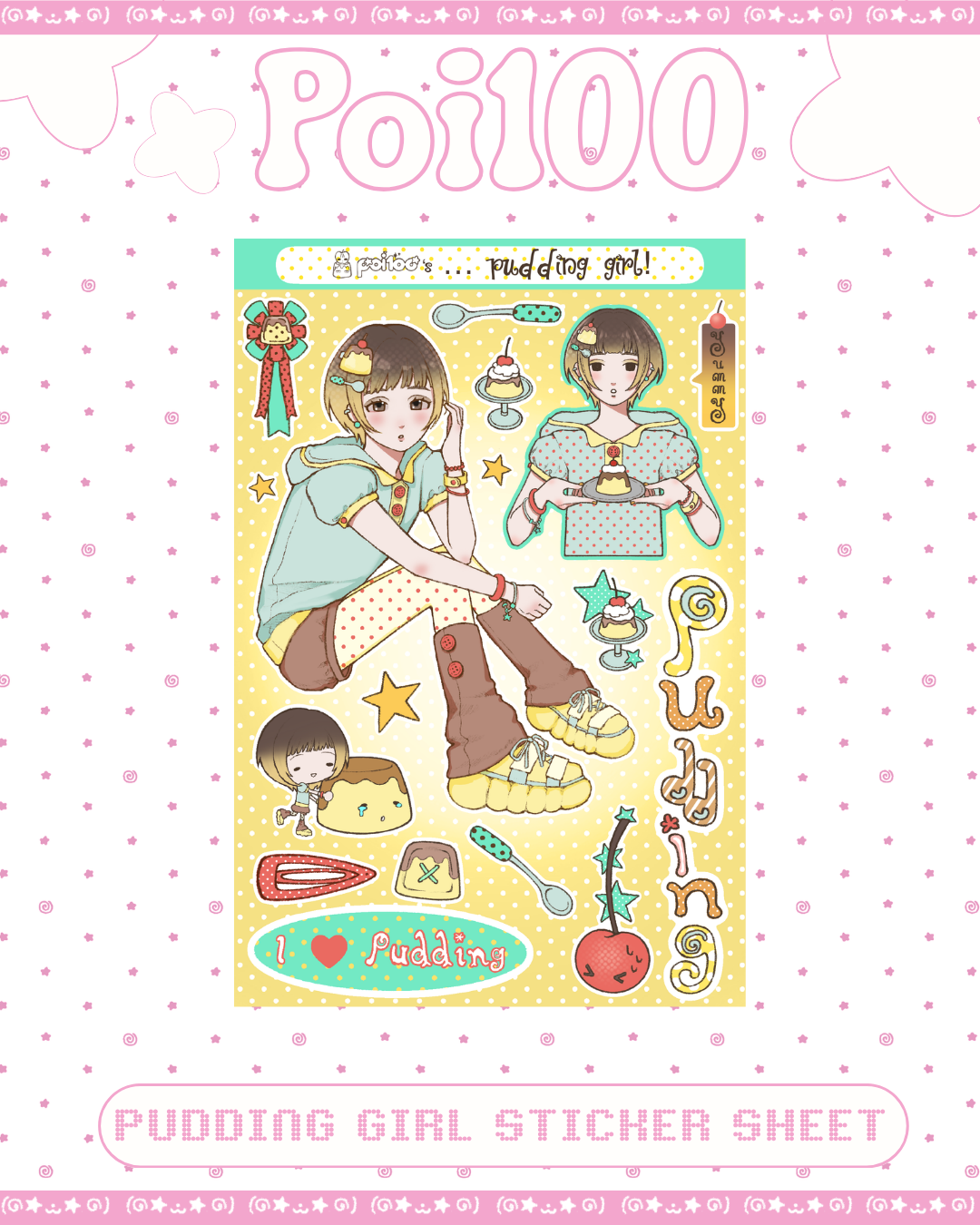 Pudding Girl Sticker Sheet