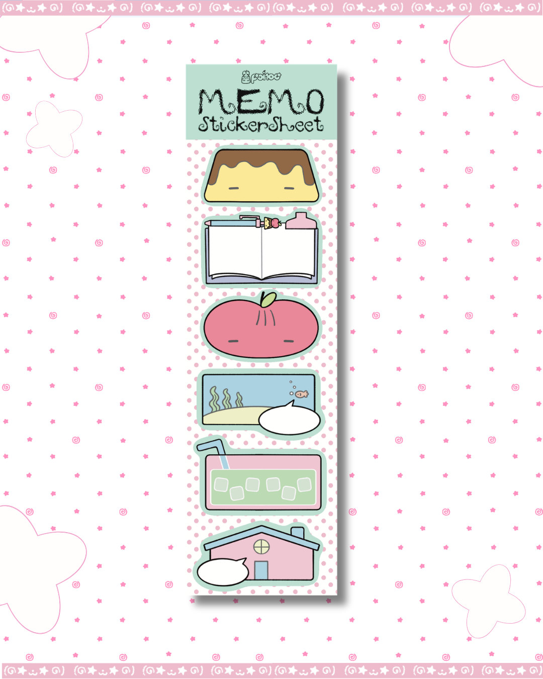 Apple&Pudding Memo Sticker Sheet