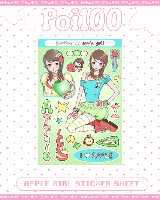 Apple Girl Sticker Sheet