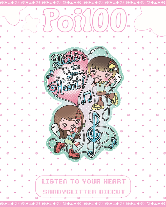 Listen to your Heart! SandyGlitter Diecut